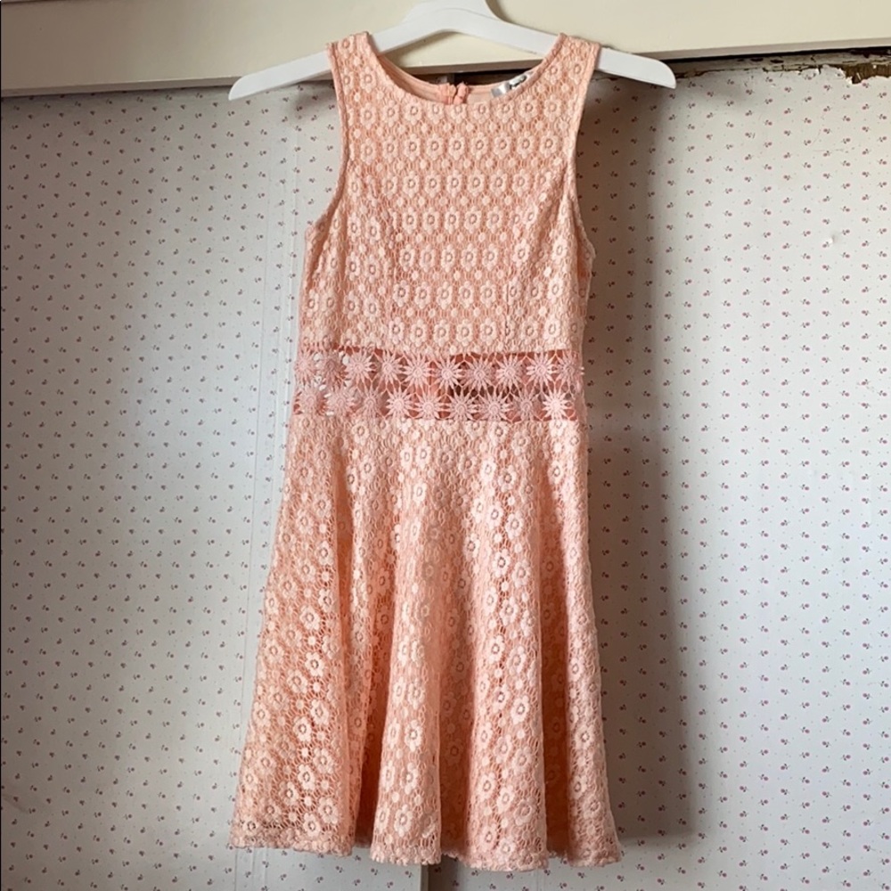Cute Coral Pink Papaya Floral Dress
